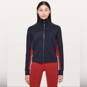 Lululemon Cover Your Tracks Jacket Sz 8 Midnight Navy Full Zip Track Jacket Rela